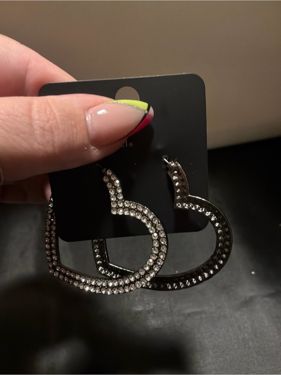 paparazzi Jewelry - paparazzi Black Hoop Earrings with Sparkling Crystal Accents